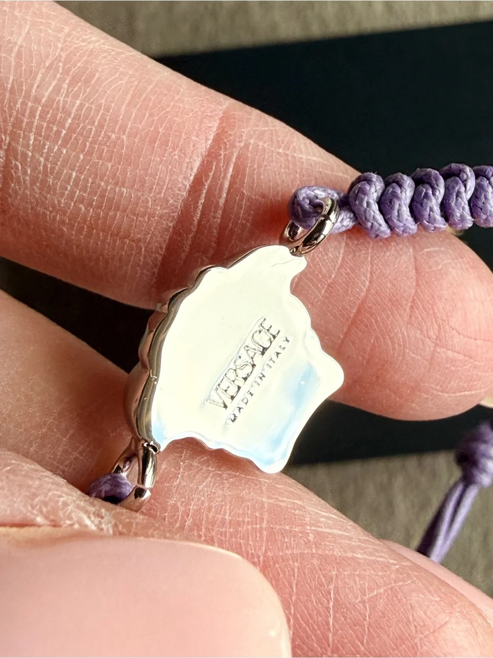 Versace Women’s Lavender Cord Bracelet with Signature Medallion